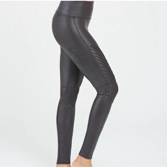 Spanx Faux Leather Moto Leggings size XL - Picture 3 of 12